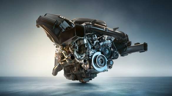 M3 Limousine G80 2020 BMW M TwinPower Turbo Reihen-6-Zylinder-Benzinmotor Nahaufnahme